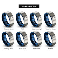 font options for inside engraving on blue & grey howling coyote rings