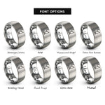 font options for inside engraving on grey howling coyote rings