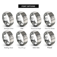 font options for inside engraving on grey howling coyote rings
