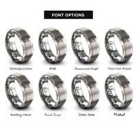 font options for inside engraving on grey howling coyote rings