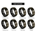 font options for inside engraving on gunmetal & black howling coyote rings