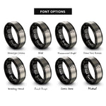 font options for inside engraving on black & silver howling dog standing rings