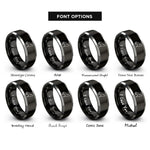 font options for inside engraving on black & grey howling dog standing rings