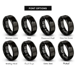 font options for inside engraving on black howling wolf rings