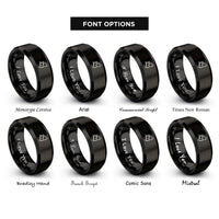 font options for inside engraving on black howling wolf rings