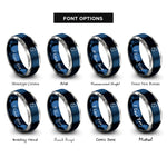 font options for inside engraving on blue & gray howling wolf rings