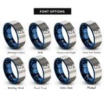 font options for inside engraving on blue & grey howling wolf rings