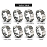 font options for inside engraving on gray howling wolf rings