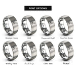 font options for inside engraving on silver howling wolf rings