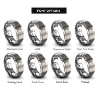 font options for inside engraving on grey howling wolf rings