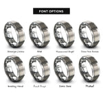 font options for inside engraving on gray howling wolf rings