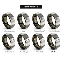 font options for inside engraving on gunmetal & gray howling wolf rings