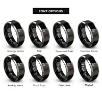 font options for inside engraving on black & silver hpattern shifter rings