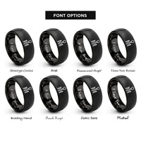 font options for inside engraving on black hpattern shifter rings
