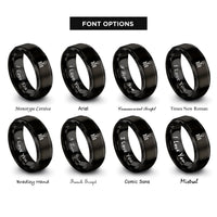 font options for inside engraving on black hpattern shifter rings