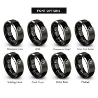 font options for inside engraving on black & grey hsi bearing pointer rings