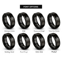 font options for inside engraving on black hsi bearing pointer rings