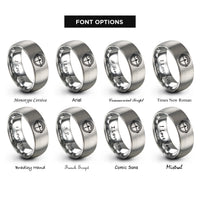 font options for inside engraving on gray hsi bearing pointer rings