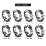 font options for inside engraving on gray hsi bearing pointer rings
