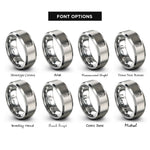 font options for inside engraving on gray html rings