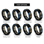 font options for inside engraving on gunmetal & blue html rings