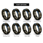 font options for inside engraving on gunmetal & blue html rings
