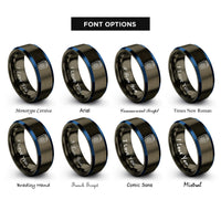 font options for inside engraving on gunmetal & blue html rings