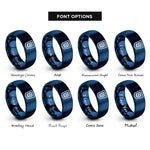 font options for inside engraving on blue html5 rings