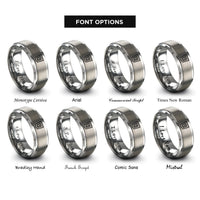 font options for inside engraving on silver html5 rings