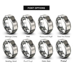 font options for inside engraving on grey html5 rings
