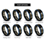 font options for inside engraving on gunmetal & blue html5 rings