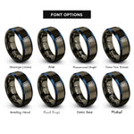 font options for inside engraving on gunmetal & blue html5 rings
