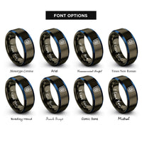 font options for inside engraving on gunmetal & blue html5 rings