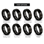 font options for inside engraving on black hugging couple rings