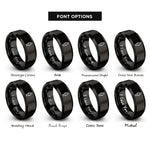font options for inside engraving on black human rings