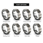 font options for inside engraving on grey human flag rings