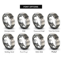 font options for inside engraving on grey human flag rings