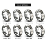 font options for inside engraving on grey human flag rings