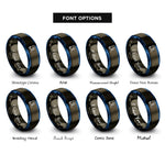 font options for inside engraving on gunmetal & blue human flag rings