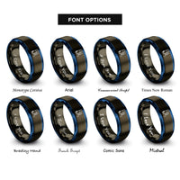 font options for inside engraving on gunmetal & blue human flag rings