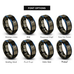 font options for inside engraving on gunmetal & blue human flag rings