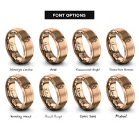 font options for inside engraving on rose gold human rings