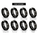 font options for inside engraving on black & grey human skull rings