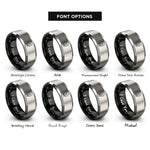 font options for inside engraving on black & gray human skull rings