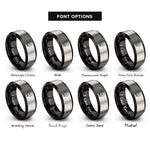 font options for inside engraving on black & gray human skull rings