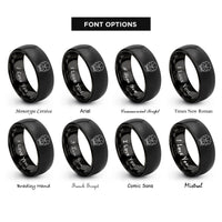 font options for inside engraving on black human skull rings