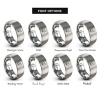 font options for inside engraving on grey human skull rings