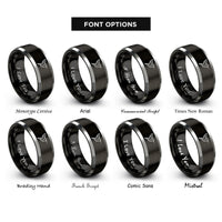 font options for inside engraving on black & grey hummingbird rings