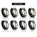 font options for inside engraving on black & grey hummingbird rings
