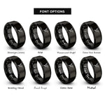 font options for inside engraving on black hummingbird rings